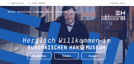 Website des Europäischen Hansemuseums im neuen Design - Mit dem Relaunch der Webseite im neuen Corporate Design schließt das Europäische Hansemuseum die visuelle Umgestaltung im Jubiläumsjahr ab; Foto: Europäisches Hansemuseum